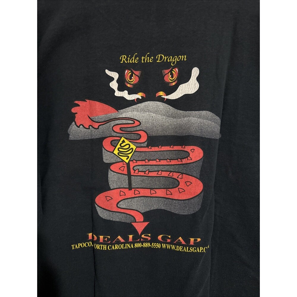 Vintage Ride The Dragon Deal's Gap Motorcycle Resort T-shirt Size XL - Picture 2 of 5